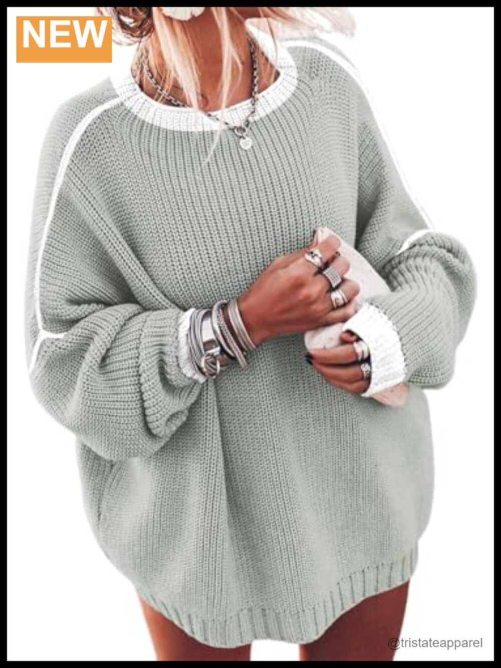 Oversized Chunky Knit Pullover Sweater Viscose Blend Women